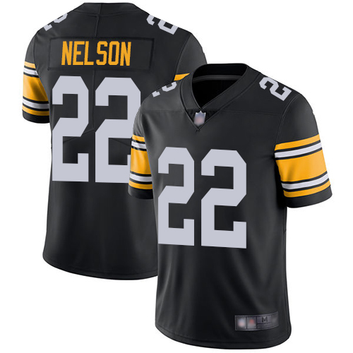 Men Pittsburgh Steelers Football #22 Limited Black Steven Nelson Alternate Vapor Untouchable Nike NFL Jersey